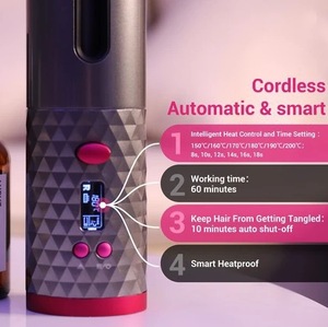 เครื่องม้วนผมไร้สายอัตโนมัติร้อนเร็วจอ LCD อุณหภูมิ6ระดับเครื่องรีดจัดแต่งทรงผมแบบชาร์จไฟได้6ตัวจับเวลาสำหรับ<span class=keywords><strong>ผม</strong></span>หยิก - Product Image 3