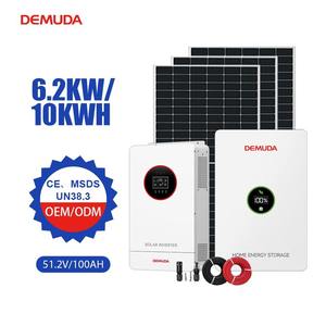 ระบบไฮบริดพลังงานแสงอาทิตย์ DEMUDA 5KW 6KW 10KWH 15KWH ระบบกักเก็บพลังงาน แบตเตอรี่ลิเธียมเซลล์ Lifepo4 ชุดแบตเตอรี่ อินเวอร์เตอร์พลังงานแสงอาทิตย์ - Product Image 1