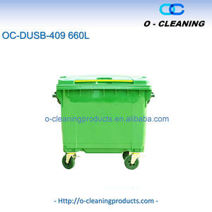 O-Reiniging Industrieel Plastic Afval Van 660L Op Wielen/Afval/Vuilnisbak Met Deksel, Zware Prullenbak Mobiele Afvalcontainer - Product Image 3