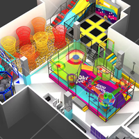 Équipement de Jeux d'Intérieur Personnalisé Pokiddo 230 m² Aire de Jeux Souple pour Enfants avec Corde d'Escalade Arc-en-Ciel