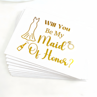 Cartes d'invitation de demoiselle d'honneur personnalisées avec estampage à chaud doré de qualité supérieure, cartes de demande de mariage personnalisées avec votre logo