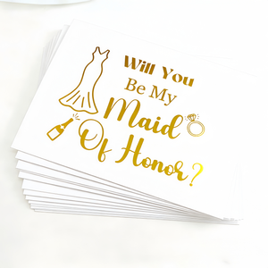 Cartes d'invitation de demoiselle d'honneur personnalisées avec estampage à chaud doré de qualité supérieure, cartes de demande de mariage personnalisées avec votre logo - Product Image 4