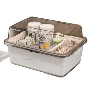 Baby Bottle <b>Storage</b> <b>Box</b> Large Square Type Transparent Dustproof Drainer PP <b>Material</b> 0-12 Months - Product Image 5