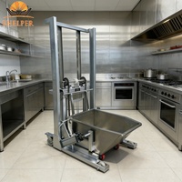 Carretilla Elevadora Neumática de Acero Inoxidable 304 de 200 kg con Función de Inclinación para Transferencia de Materiales de Grado Alimenticio