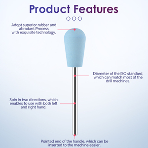 KADS <b>Silicone</b> Rubber Nail Drill Bit Polishing Bit Cuticle Remover Buffer Manicure Grinding Head for Nail Salon <b>Tools</b> - Product Image 5