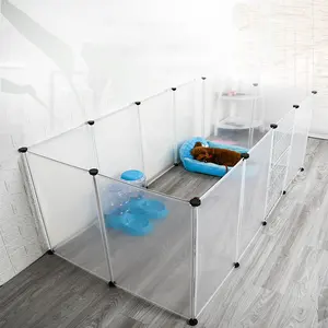 diy playpen dogs Suppliers-Dog Fences Pet Playpen DIY Freely Combined Animal Cat Crate Cave Multi-functional Sleeping Playing Kennel House for Dogs
