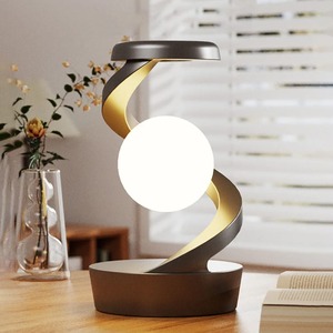3D Levitating Ball Lamp with <b>Wireless</b> Phone Charger Creative Table 3D LED Lamp Floating Moon Table Lamp for Bedroom Novelty Gift - Product Image 2