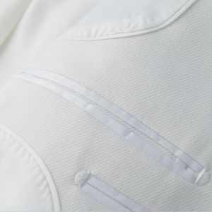 Costume de mariage de luxe grande taille respirant 3 pièces Blazers coupe ajustée pour homme Costume d'affaires formel Soirée Blanc Classique - Product Image 2