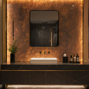 2820x1220mm Translucent Stone for Luxury Bathroom Vanity Backsplash, Illuminated Stone Wall for Modern <b>Bath</b> - Product Image 1