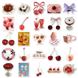 50pcs Usine En Gros <span class=keywords><strong>Stickers</strong></span> <span class=keywords><strong>Muraux</strong></span> Die-cut Vinyle Étanche Personnalisé Cerise LNS Style Autocollants - Product Image 3