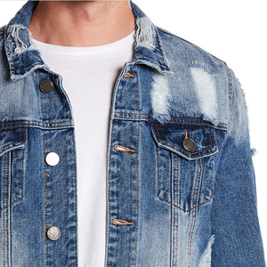 Fabrication de Guangzhou, livraison à temps, camionneur personnalisé, veste en jean pour hommes de haute qualité - Product Image 4