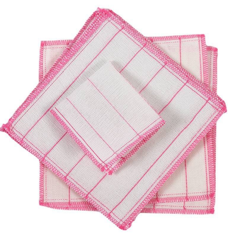 ผ้าเช็ดจานเส้นด้ายฝ้าย 22*22 ซม. [หนา 5 ชั้น]