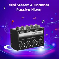 Mini stéréo 4 canaux, mélangeur passif RCA, mélangeur audio portable, 1 entrée 4 sorties, distributeur stéréo, contrôle du volume, pas de batterie requise