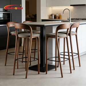 Tabouret <span class=keywords><strong>de</strong></span> bar en bois massif à dossier haut, <span class=keywords><strong>chaise</strong></span> <span class=keywords><strong>de</strong></span> salle à manger pour hôtel, restaurant, bistrot, comptoir <span class=keywords><strong>de</strong></span> cuisine, mobilier <span class=keywords><strong>de</strong></span> bar, vente en gros - Product Image 1