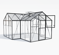 Petite villa préfabriquée élégante et durable avec cadre en aluminium et solarium et maison en verre pour serres de jardin