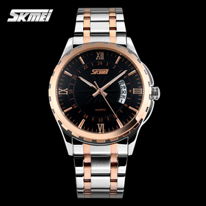 Atacado SKMEI 9069 Clássico Data Dourado Aço Personalizado Logotipo À Prova d'Água Relógio de Pulso Masculino Quartzo - Product Image 5