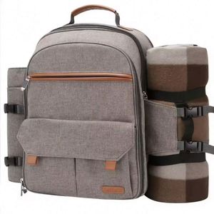 Échantillon gratuit : sac de camping personnalisé pour 4 personnes, sac à dos de pique-nique avec vaisselle et porte-bouteille de vin - Product Image 1