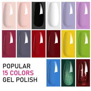 MEETNAIL Customize Logo 15 Colors Manicure Set Base Coat Matte Top 36w UV/LED Nail Dryer Machine Gel Nail Kit With Uv Lamp