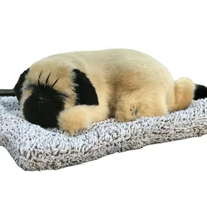 Büyük peluş simülasyon köpek bebek uyku köpek oyuncak araba dekorasyon çocuk hediye noel dekorasyon Pug köpek
