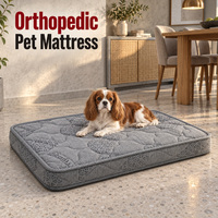 Matelas orthopédique personnalisé pour chien avec housse extérieure sur mesure, tissus coordonnés, passepoil et matelassage pour collections d'animaux de compagnie