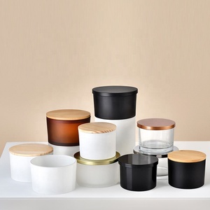 Wholesale Luxury Three Wick 12oz 14oz 16oz Matte Black <strong>Candle</strong> <strong>Jar</strong> <strong>Amber</strong> Frosted Large <strong>Candle</strong> <strong>Jar</strong> - Product Image 5