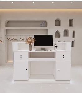 LE Best Selling Custom <b>Reception</b> Desk Beauty Salon Small <b>Counter</b> Table Nail Salon <b>Reception</b> Desk - Product Image 5