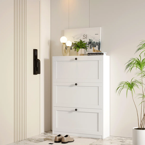 Тумба для обуви с 3 откидными ящиками, обувница с регулируемой полкой, узкий отдельностоящий скрытый органайзер для обуви для прихожей и квартиры - Product Image 6