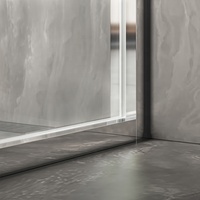 Paroi de douche rectangulaire moderne en verre trempé avec cadre doré, étanche, panneau fixe, portable