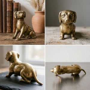 BRASS DOG- Figurine de Teckel en Laiton Vintage - Statue de Chien Miniature Antique pour Décoration d'Intérieur (11 CM X 5.5 CM X 13.5 CM) - Product Image 6