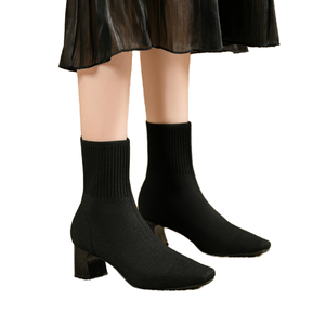 Sexy Slimming High Heel Knitted <b>Sock</b> for Women Plus Size Elegant Pointed Toe Breathable Slim <b>Boots</b> Rubber Outsole New - Product Image 1
