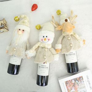 Housse de bouteille de vin de Noël, pull tricoté Père Noël, sac à vin rouge, décoration de table, ornement festif de vacances, en gros - Product Image 1