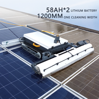 Nettoyeur de panneaux solaires photovoltaïques entièrement automatique, robot nettoyeur de panneaux solaires, nettoyage humide et sec, double usage