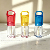 Yueshunxing 4.6ml Tube de brillant à lèvres vide en plastique transparent, design perforé, couleur macaron, emballage personnalisable avec logo