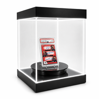 TERMEIN Boîtier de présentation en acrylique transparent anti-UV et anti-poussière pour cartes à collectionner, avec support rotatif pour cartes gradées