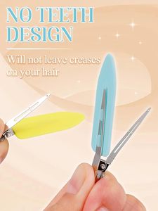 ชุดกิ๊บติดผม 4 ชิ้น สีพื้น ไม่ทำให้ผมงอ สำหรับเด็กหญิงและสุภาพสตรี ทำจากพลาสติก - Product Image 4