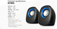 TOP ONE 2025 Vente chaude Haut-parleur portable USB 2.0 mini alimenté par batterie 2W+2W avec prise en charge FM certifié CE/FCC pour ordinateur portable