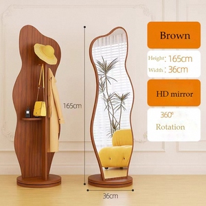 Tùy Chỉnh Hiện Đại Đầy Đủ Chiều Dài Xoay Mặc Quần Áo Gương Đơn Giản Lưu Trữ Kính Gỗ Không Thường Xuyên Hình Thiết Kế Đứng Gương - Product Image 1