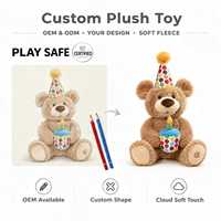 Usine OEM ODM : Peluche Ours en Peluche Personnalisée avec Chapeau de Fête, Poupée en Peluche, Animaux en Peluche Personnalisés en Tissu Écologique et Coton PP