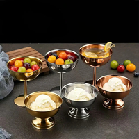 Tazón para Postre de Acero Inoxidable 304 con Base, Copa Alta y Baja para Helado, para Hogar, Cafetería, Bodas, Frutas, Ensaladas, Yogur