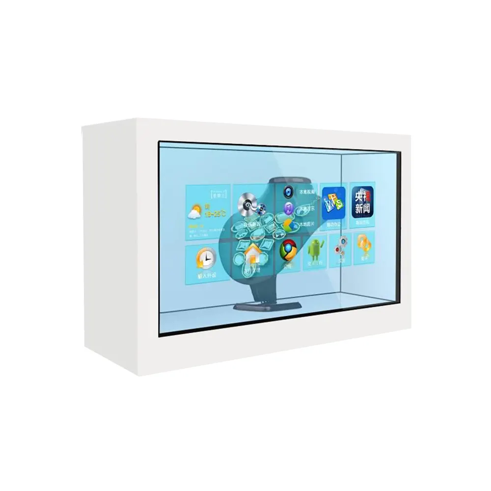 VISIGN-Pantalla transparente para publicidad 3D, pantalla LCD interactiva virtual, vitrina de holograma 3D de 32/42/65 pulgadas