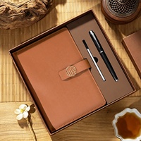 Coffret Cadeau Carnet A5 en Cuir PU Personnalisé avec Logo, Stylo Inclus, Meilleur Prix, Journal d'Affaires avec Estampage à Chaud