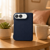Étui en cuir pleine fleur véritable pour iPhone Duo, certifié LWG, conforme REACH, fabricant depuis 18 ans, logo personnalisé en relief