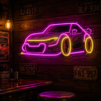 Enseigne néon personnalisée style cinéma cyberpunk pour voiture de sport, art mural synthwave électrique pour allée urbaine, enseigne vaporwave nuit de Tokyo