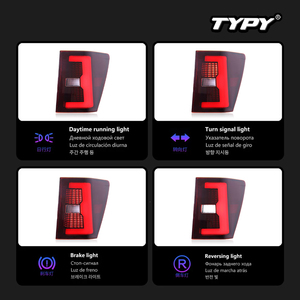 TYPY for 2005-2010 Jeep Grand Cherokee taillight assemblies LED <b>daytime</b> <b>running</b> <b>lights</b>, turn signals, and brake <b>lights</b> - Product Image 5