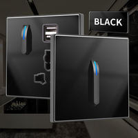 Interrupteur Mural à LED UK Universel, Prise Électrique USB, Bouton Piano Auto-réinitialisable, Interrupteur 4 Gang 1/2 Voie, Fabricant d'Interrupteurs