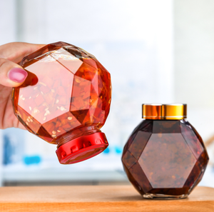 Penjualan Laris Online Wadah Madu Sarang Lebah Kaca Buatan Tangan Bentuk Toples Penyimpanan Madu Pot Dispenser untuk Madu dengan Gayung dan Tutup - Product Image 2