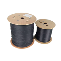 GJYXCH-2 en bois extérieur triple en acier fibre optique équipement 1.0mm noir messager G657A1 G657A2 FTTH Fibra goutte 2km 2 Hilos