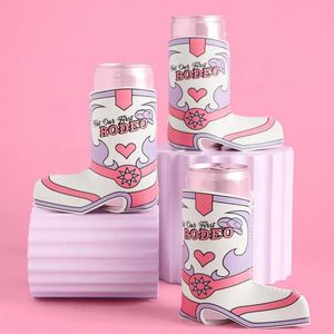 RYO Customized 12Oz Neoprene Waterproof Insulated <b>Boot</b> Slim Diamond Lattice Pattern Foldable Can Cooler <b>Holder</b> Coolers Bags - Product Image 4