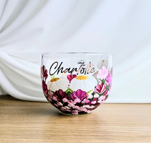 Set <span class=keywords><strong>de</strong></span> regalo empresarial: Taza <span class=keywords><strong>de</strong></span> cristal personalizada con texto pintado a mano, nombre y flor <span class=keywords><strong>de</strong></span> nacimiento, diseño <span class=keywords><strong>de</strong></span> madreselva, regalo <span class=keywords><strong>de</strong></span> cumpleaños moderno <span class=keywords><strong>de</strong></span> doble pared. - Product Image 1