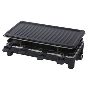 Anbo 2 en 1 <span class=keywords><strong>Raclette</strong></span> au fromage 1500W Grill <span class=keywords><strong>pour</strong></span> 8 personnes Barbecue électrique Grille d'intérieur carrée amovible antiadhésive et en pierre - Product Image 2